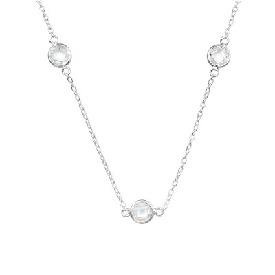 Silver Round 5mm Necklace with Cubic Zirconia