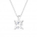 Silver Square Necklace with Cubic Zirconia