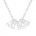 Silver Geometric Necklace with Cubic Zirconia