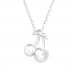 Silver Cherry Necklace with Cubic Zirconia