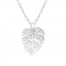 Silver Leaf Necklace with Cubic Zirconia