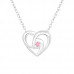 Silver Heart Necklace with Cubic Zirconia