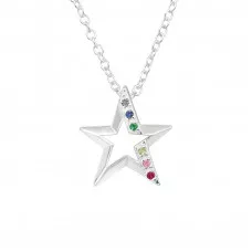 Silver Star Necklace with Cubic Zirconia