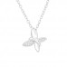 Silver Butterfly Necklace with Cubic Zirconia