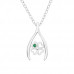 Silver Three Leaf Clover Necklace with Cubic Zirconia