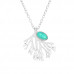 Silver Coral Necklace with Imitation Opal