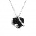 Snake Heart Sterling Silver Necklace with Crystal