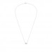 Double Circle Sterling Silver Necklace with Cubic Zirconia