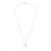 Crescent Moon with Stars Sterling Silver Necklace with Cubic Zirconia