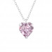 Silver Heart Necklace with Genuine European Crystal