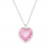 Silver Heart Necklace with Cubic Zirconia