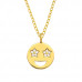 Silver Smiley Face Necklace with Cubic Zirconia