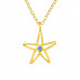 Silver Starfish Necklace with Cubic Zirconia