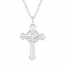 Cross Sterling Silver Necklace with Crystal