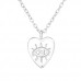 Silver Heart and Evil Eye Necklace with Cubic Zirconia