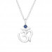 Silver Om Symbol Necklace with Cubic Zirconia