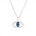 Silver Evil Eye Necklace with Cubic Zirconia