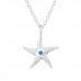 Silver Starfish Necklace with Cubic Zirconia