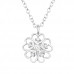 Silver Heart Clover Necklace with Cubic Zirconia
