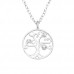 Silver Tree of Life Necklace with Cubic Zirconia