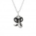 Silver Cobra Necklace with Cubic Zirconia