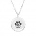 Silver Paw Print Necklace with Cubic Zirconia