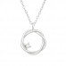 Silver Circle Necklace with Cubic Zirconia