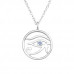 Silver Eye Of Horus Necklace with Cubic Zirconia