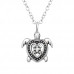 Silver Turtle Necklace with Cubic Zirconia