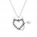 Silver Horny Heart Necklace with Cubic Zirconia