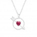 Silver Heart and Arrow Necklace with Cubic Zirconia