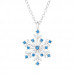 Snowflake Sterling Silver Necklace with Cubic Zirconia