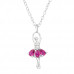 Ballerina Sterling Silver Necklace with Cubic Zirconia