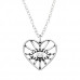 Silver Evil Eye Heart Necklace with Cubic Zirconia