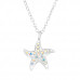 Starfish Sterling Silver Necklace with Crystal