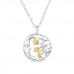 Sun and Moon with Stars Sterling Silver Necklace with Cubic Zirconia