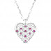 Heart Sterling Silver Necklace with Cubic Zirconia