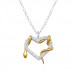 Snake Heart Sterling Silver Necklace with Cubic Zirconia