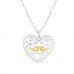 Lovebirds Sterling Silver Necklace with Cubic Zirconia