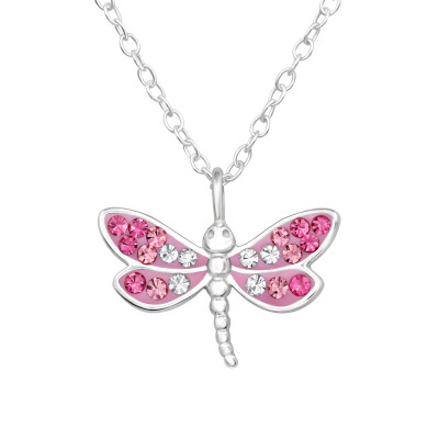Butterfly Sterling Silver Necklace with Crystal