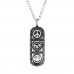 Peace, Heart and Smiley Sterling Silver Necklace with Cubic Zirconia