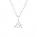 Silver Triangle Necklace with Cubic Zirconia