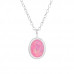 Oval Sterling Silver Necklace with Opal