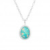 Oval Sterling Silver Necklace with Opal