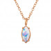 Silver Marquise Necklace with imitation Opal