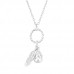 Silver Feather Necklace with Cubic Zirconia