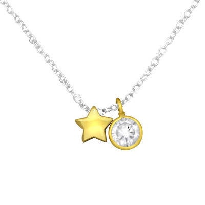 Silver Star Necklace with Cubic Zirconia