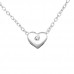 Silver Heart Necklace with Cubic Zirconia