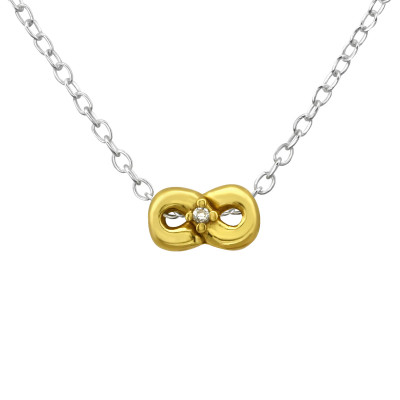 Infinity Sterling Silver Necklace with Cubic Zirconia