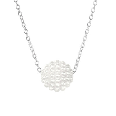 Silver Plastic Ball Necklace